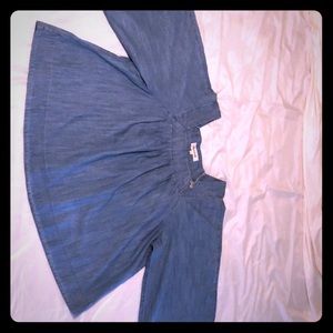 Madewell Denim Square-Neck Top Size Large